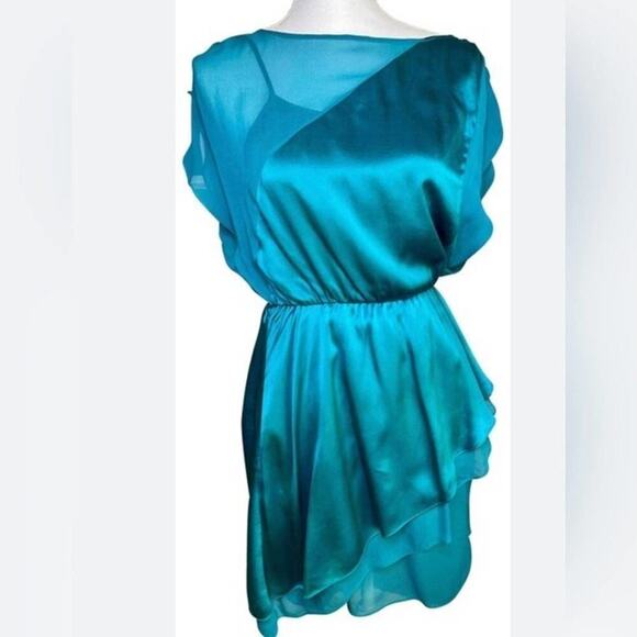 ALICE + OLIVIA SILK MINI DRESS SIZE L - Picture 1 of 11